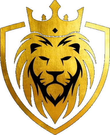 Crowned lion shield crest of King of Kingdoms Law Association